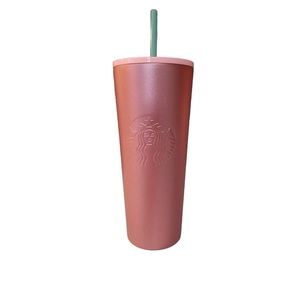 LE Starbucks matte rose pink stainlesssteel 24ozventi (loved) has some scratches